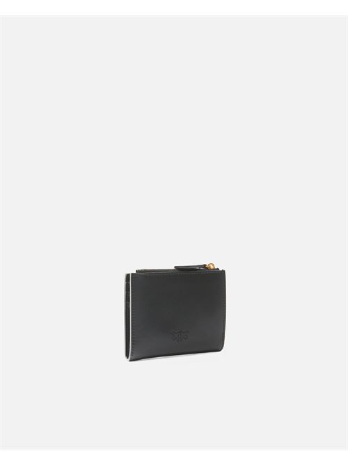 Portafoglio piccolo in pelle liscia con logo PINKO | 103610A0F1/Z99Q